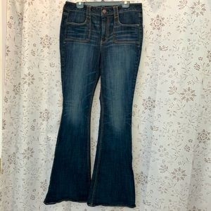 American Eagle Hi-Rise Flare Dark Size 14 Extra Long